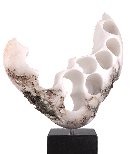 Alabaster und Bronze Skulptur - Wassersymphonie andere Perspektive