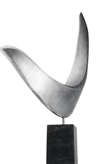 Edelstahl Skulptur - Aquatisch andere Perspektive